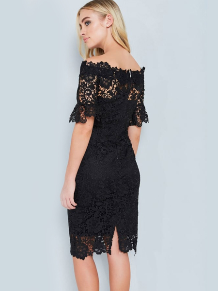 -678403657-1 پیراهن تمام دانتل ابریشم مشکی - تصویر 2